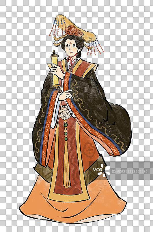 武则天中国古代帝王历史人物国风插画元素图片素材