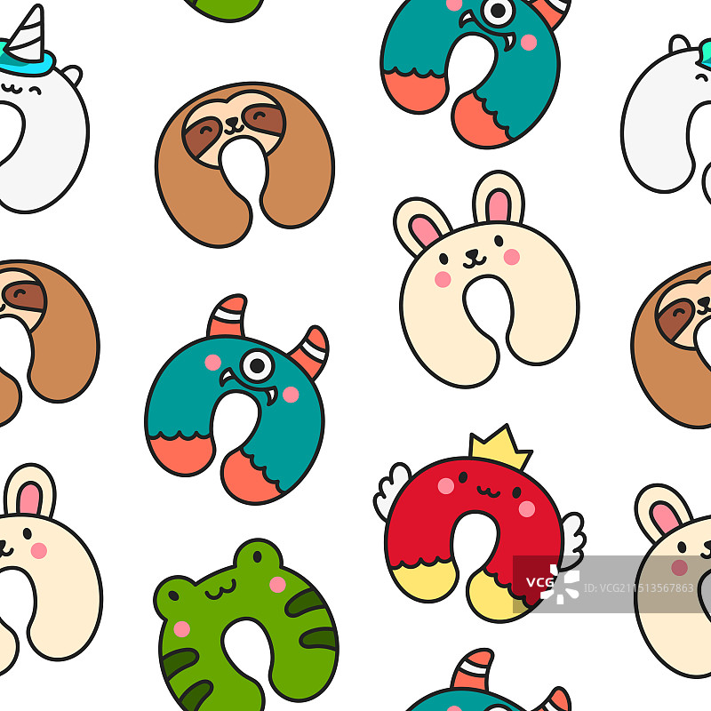 旅行护颈枕无缝图案图片素材