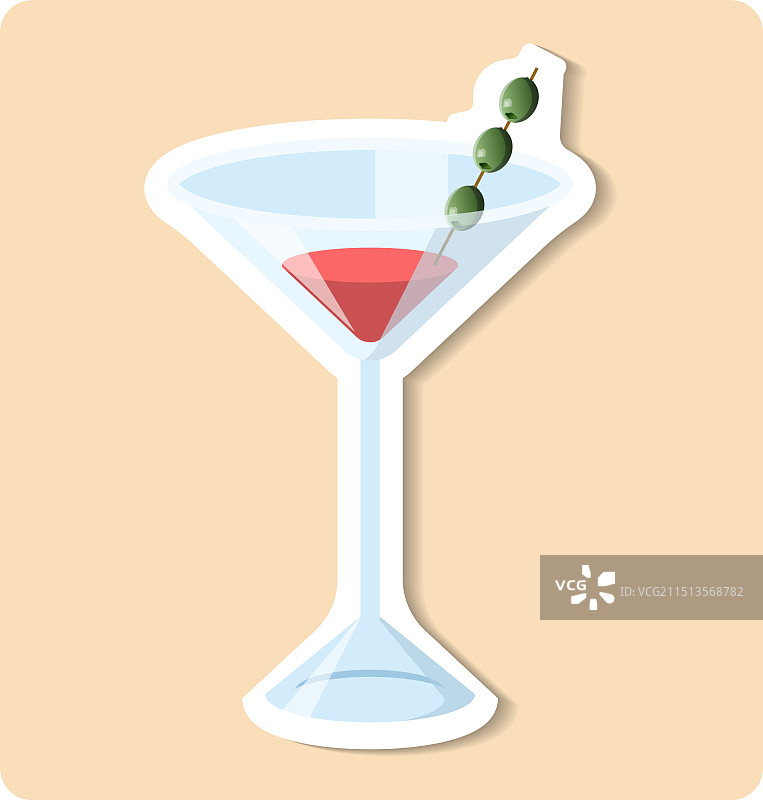 优雅马提尼酒杯和橄榄图片素材