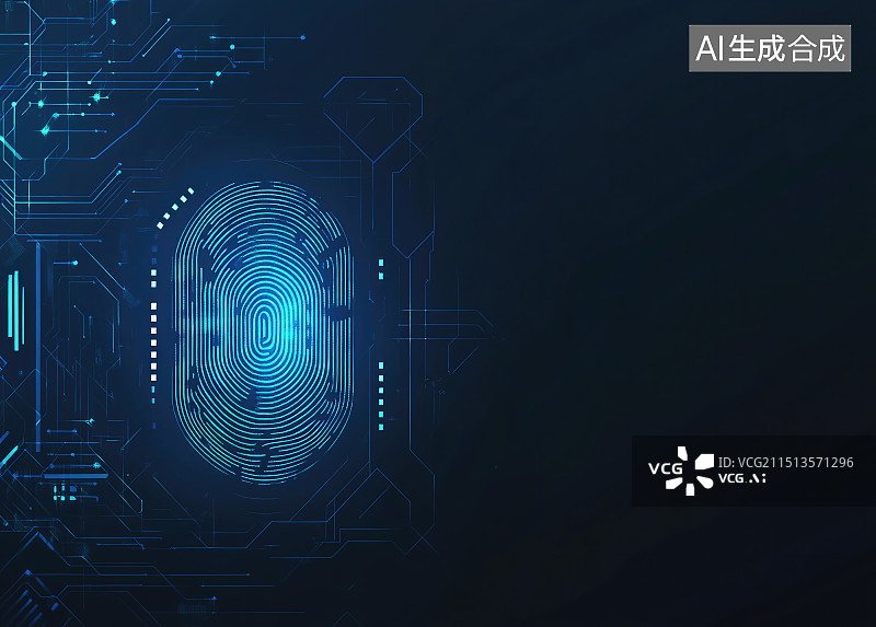 【AI数字艺术】智能芯片指纹解锁未来的芯片技术图片素材