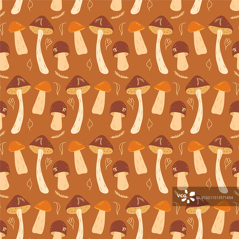 蘑菇无缝图案背景图片素材