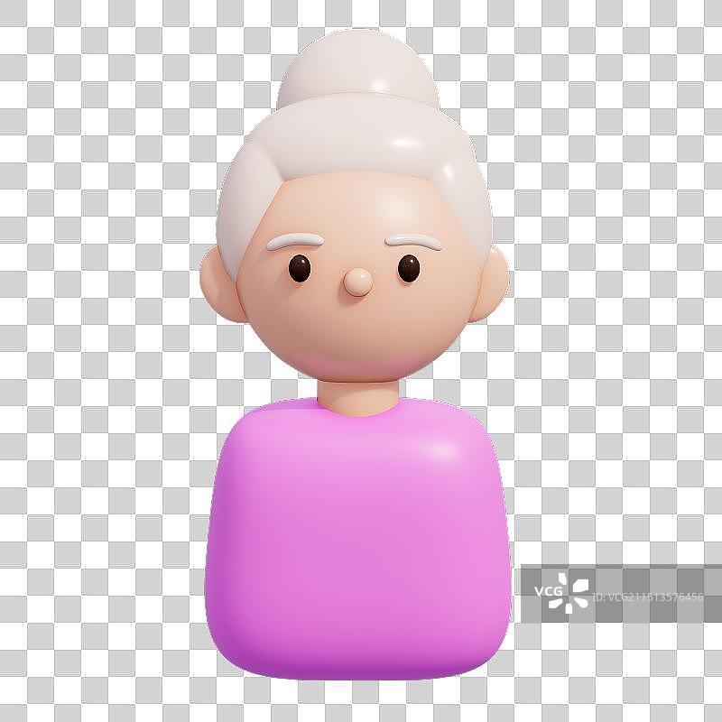 老年人人物半身像商务卡通3D插画元素图片素材