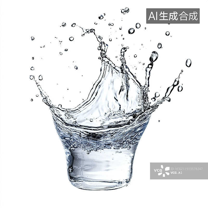 【AI数字艺术】水花飞溅的圆柱图片素材