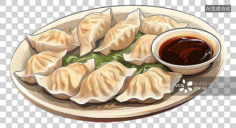 【AI数字艺术】二十四节气 冬至 吃饺子 冬天 背景 插画图片素材