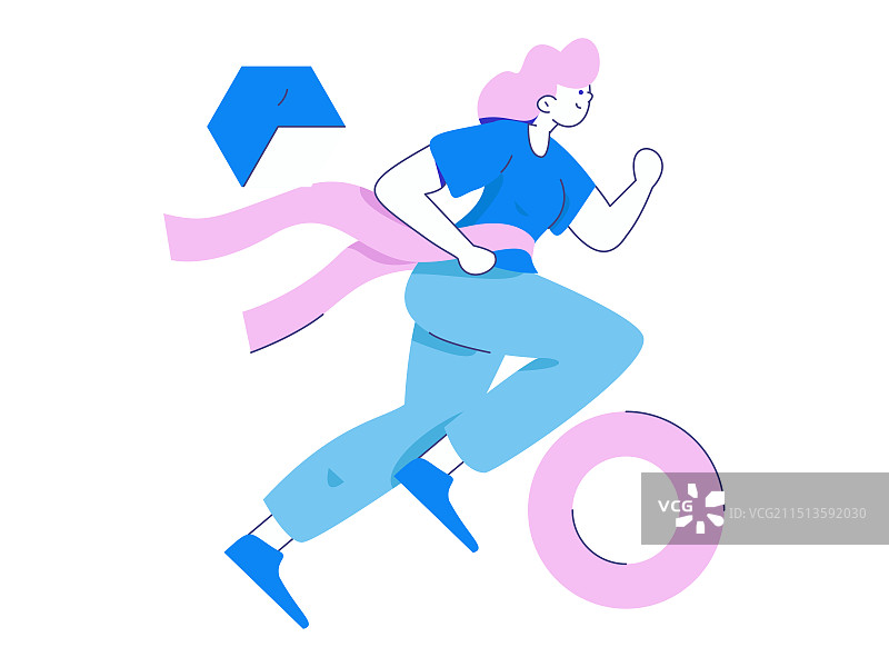 锻炼健康跑步的人物矢量互联网运营插画图片素材