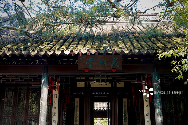 上海青浦曲水园花神堂图片素材