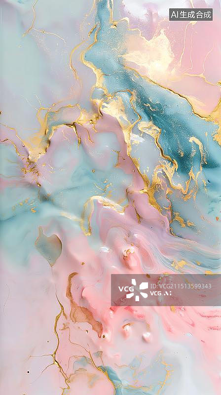 【AI数字艺术】一幅柔和色彩的环氧树脂颜料涂抹在画布上形成的抽象画纹理背景图片素材