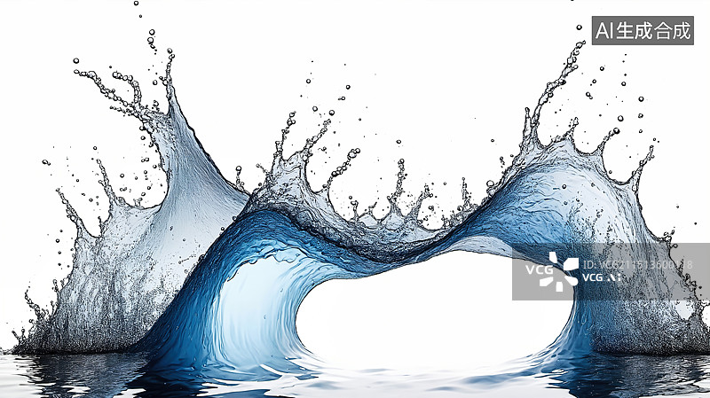 【AI数字艺术】激流涌浪：自然力量的展现图片素材