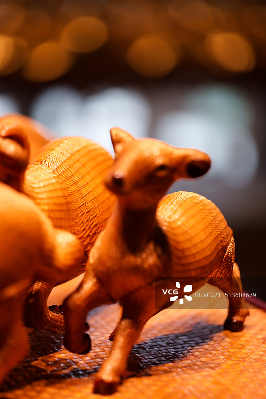 竹编苏武牧羊浙江非物质文化遗产中国工艺美术馆图片素材