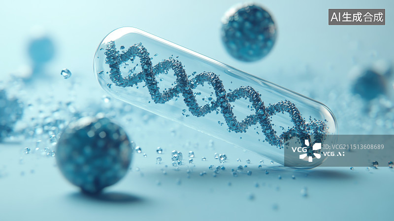 【AI数字艺术】生物医疗题材，细胞生物分子结构图片素材