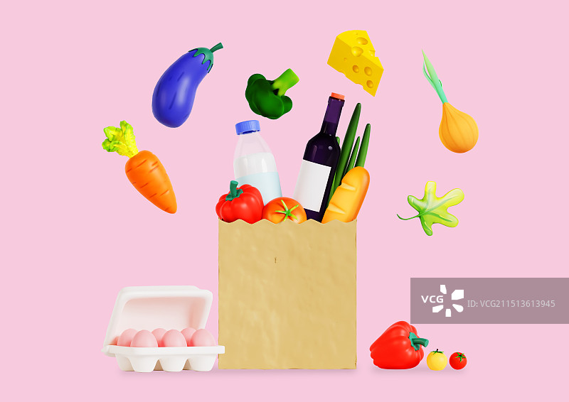 装有食物的纸袋图片素材