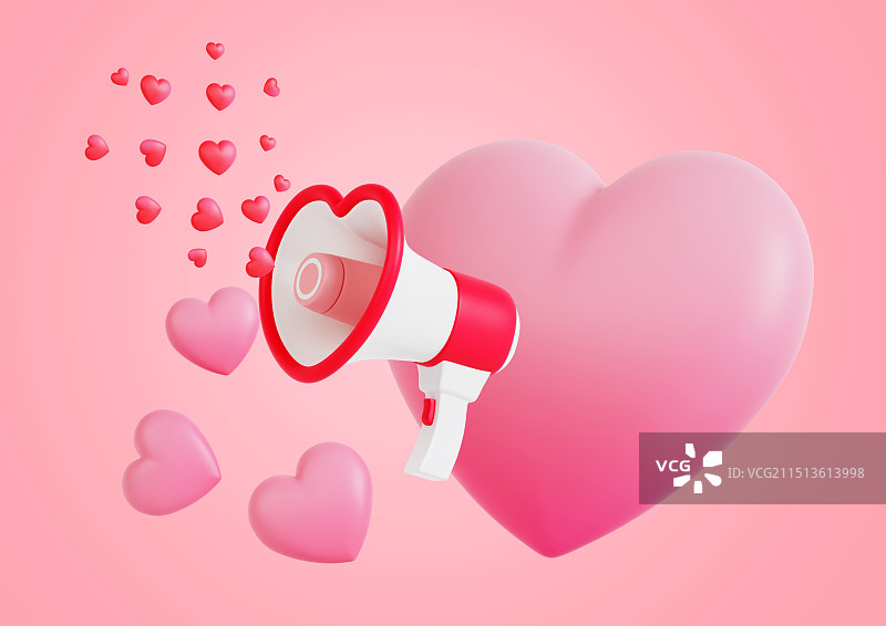 带爱心图案的扬声器图片素材