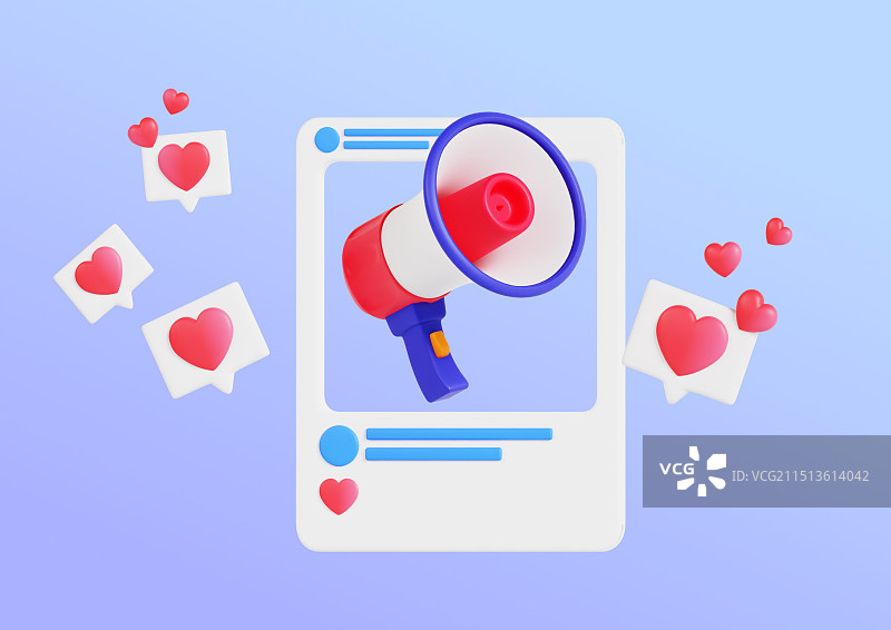 社交媒体消息通知喇叭图片素材