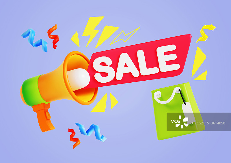 喇叭正在宣布折扣活动图片素材