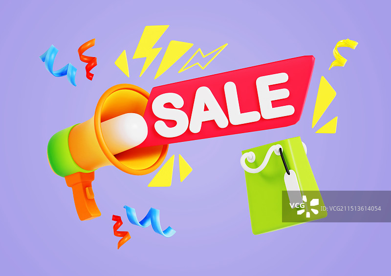 喇叭正在宣布折扣活动图片素材