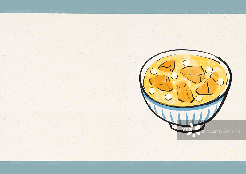 国潮风宁波美食插画-番薯汤果图片素材