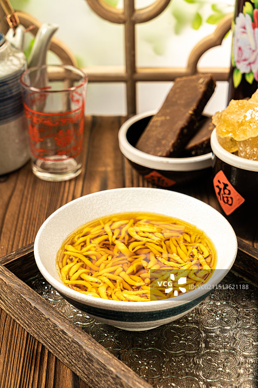 古早中式红糖槐花粉糖水图片素材