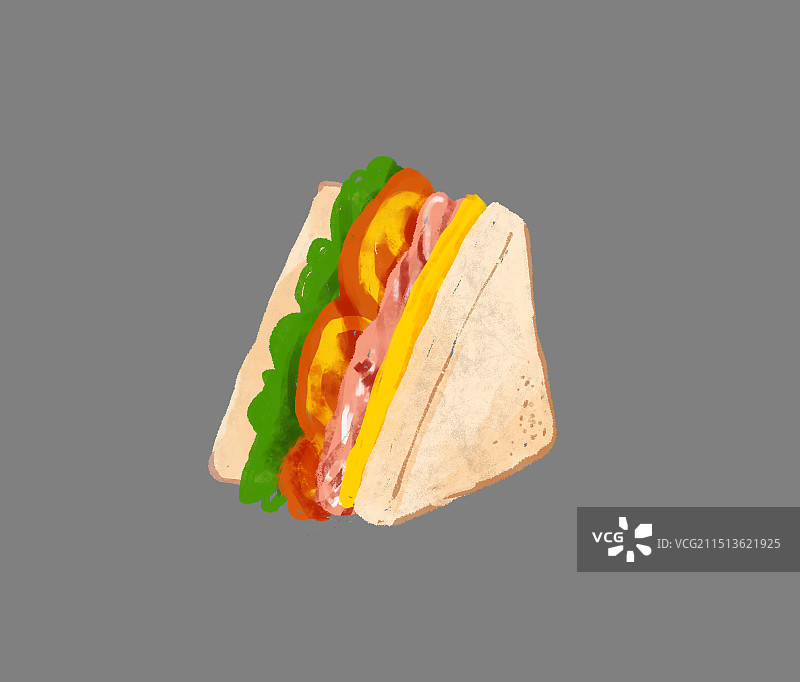 水彩 三明治图片素材