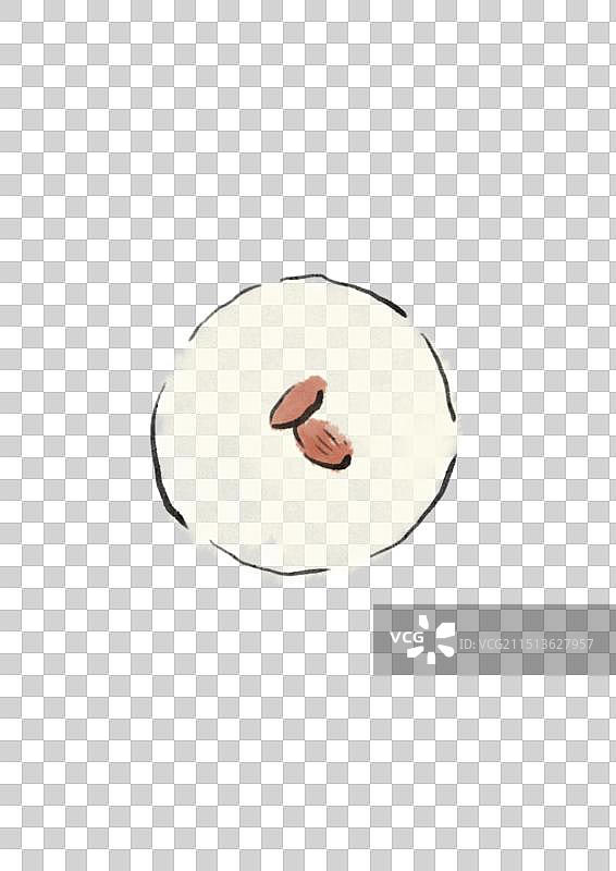 水墨风宁波美食插画元素-猪油洋酥脍图片素材