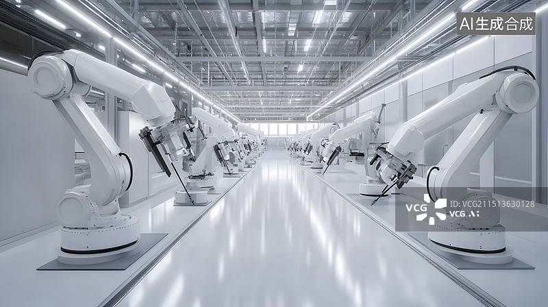 【AI数字艺术】智能工厂里的科技化机械臂图片素材