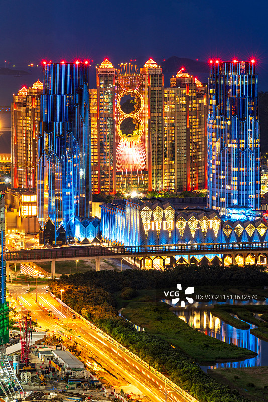 澳门新濠影汇酒店夜景图片素材