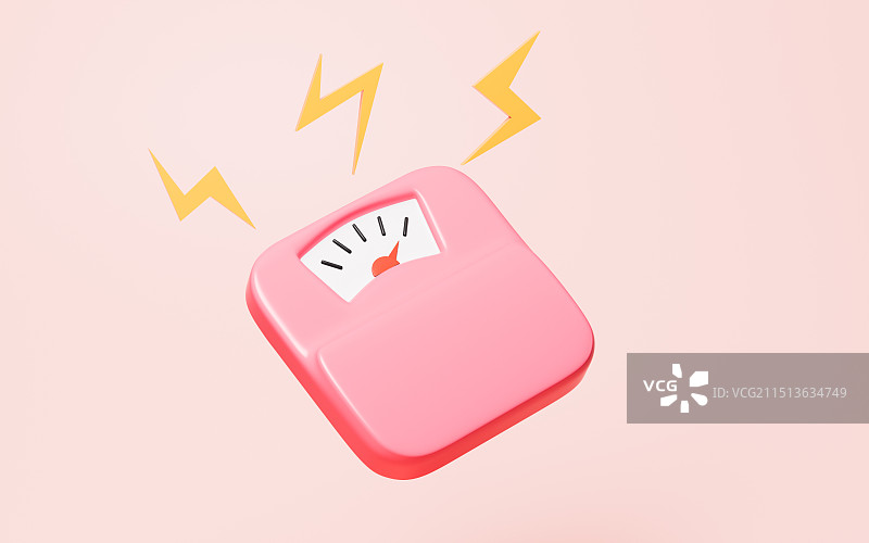 卡通体重称体重计模型3D渲染图片素材