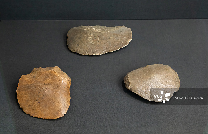 北京周口店遗址博物馆砍砸器第15地点出土中更新世图片素材