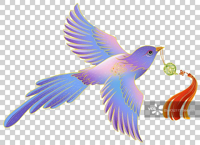 飞鸟衔着玉佩图片素材