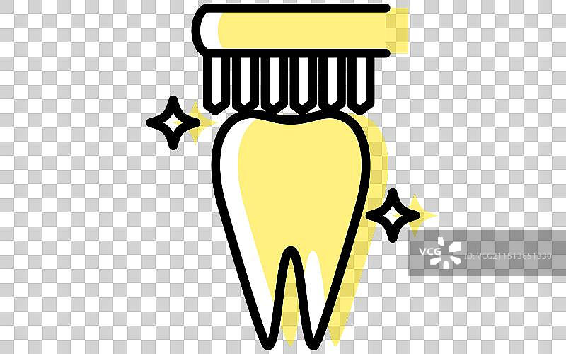 牙膏简笔线条牙科图像图标图片素材