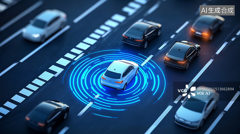 【AI数字艺术】无人驾驶辅助驾驶激光雷达图片素材
