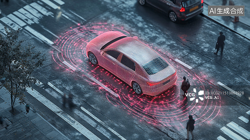 【AI数字艺术】无人驾驶辅助驾驶激光雷达图片素材