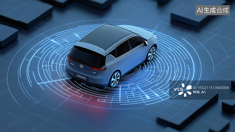 【AI数字艺术】无人驾驶辅助驾驶激光雷达图片素材