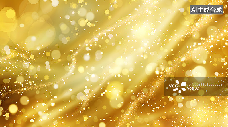 【AI数字艺术】金色粒子光晕抽象背景图片素材