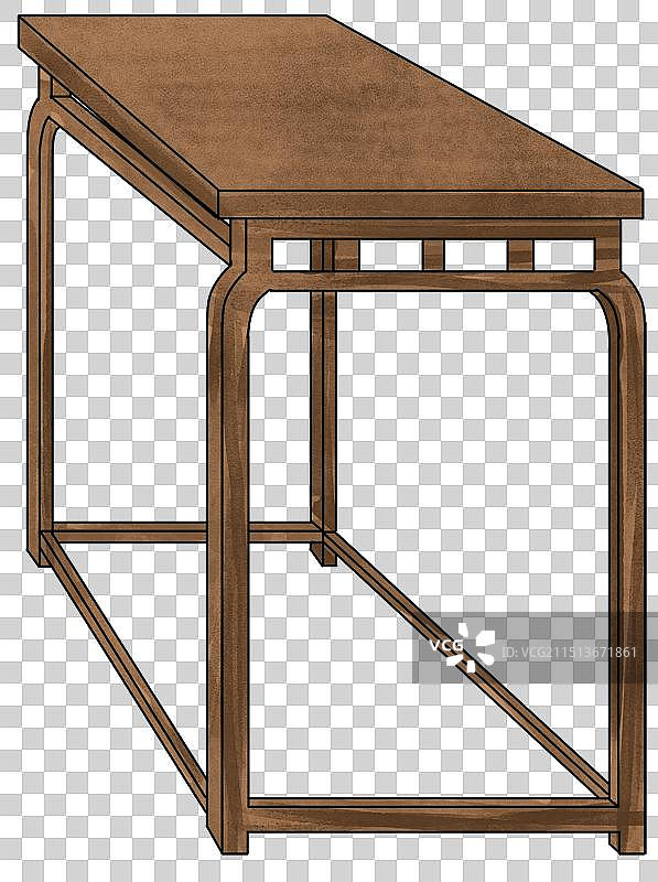 中国风新中式古风古典传统文化中式家具装修摆设摆件木桌子元素素材卡通插画图片素材