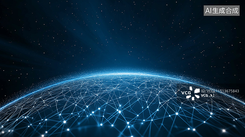 【AI数字艺术】互联网科技主题海报——数字地球，万物互联图片素材