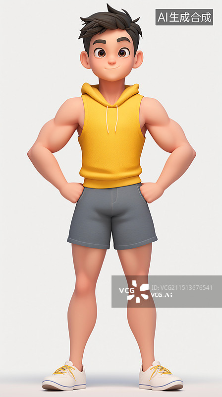 【AI数字艺术】3D人物元素——健身的男人图片素材