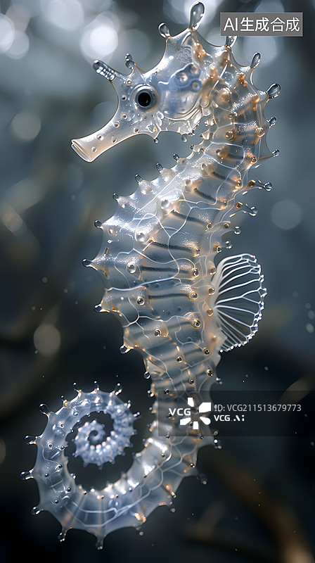 【AI数字艺术】大海海洋海底海马图片素材