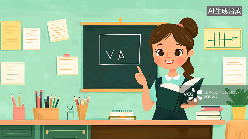 【AI数字艺术】教师在教学，传播知识图片素材