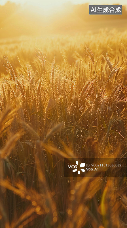 【AI数字艺术】收获期的小麦地图片素材