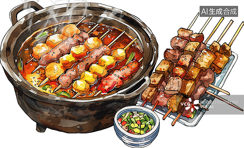 【AI数字艺术】火锅插画图片素材