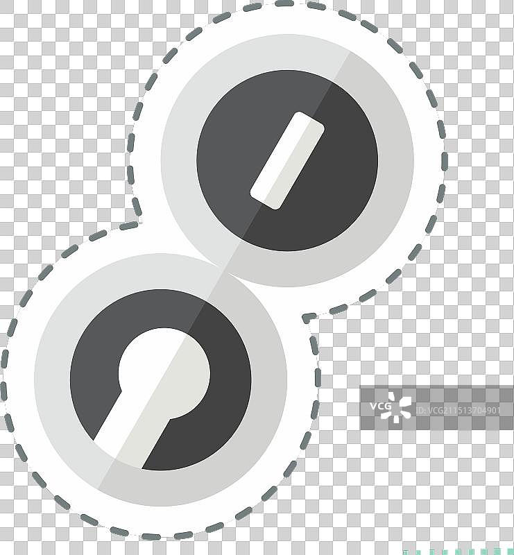 背包客主题贴纸线条切割指南针图片素材