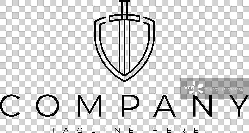 宝剑盾牌骑士保护标志设计图片素材