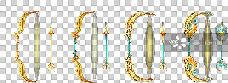 金色弓箭套装图片素材
