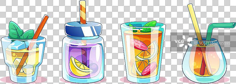 冰镇夏日柠檬饮品图片素材