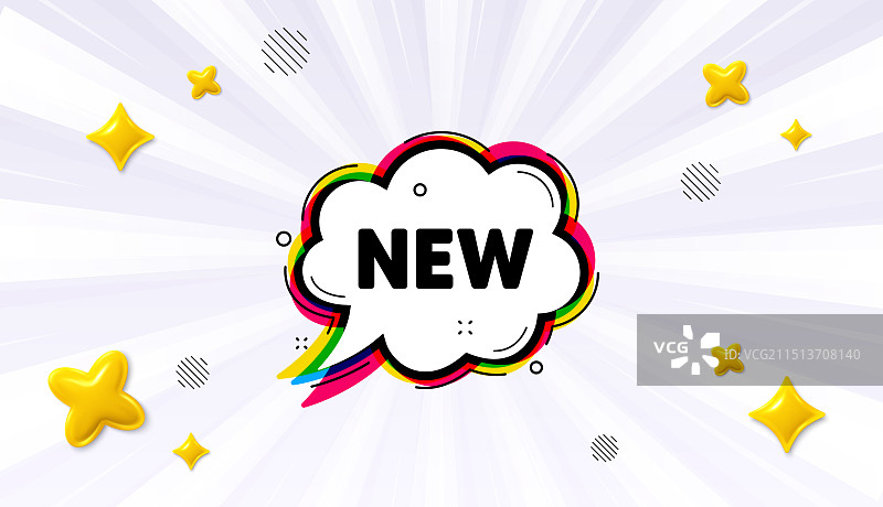 新款卡通漫画气泡横幅贴纸图片素材