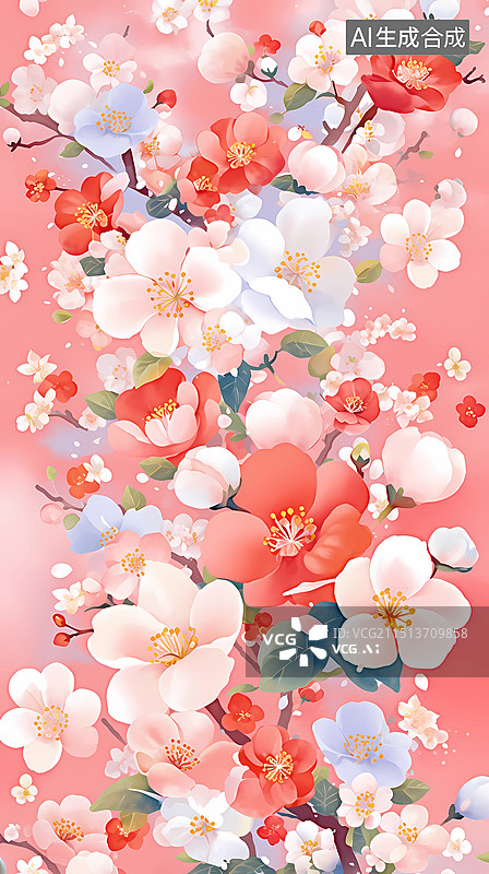 【AI数字艺术】国风梅花背景图片素材