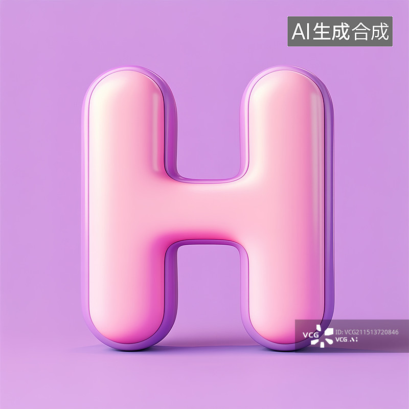 【AI数字艺术】卡通字母 H图片素材