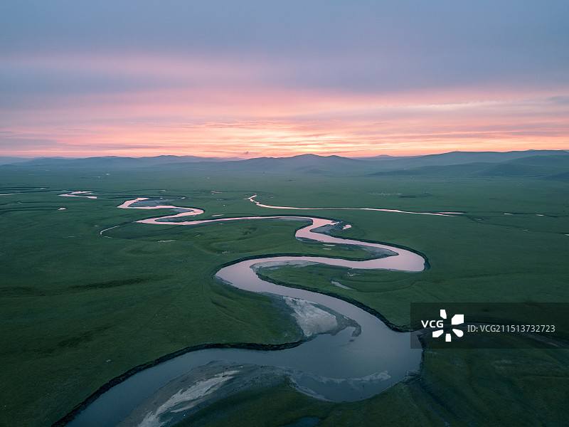 呼伦贝尔大草原上的莫日格勒河图片素材