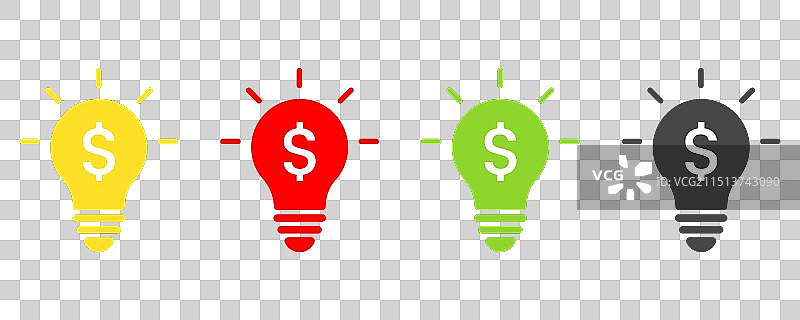 带有美元符号的灯具图标图片素材