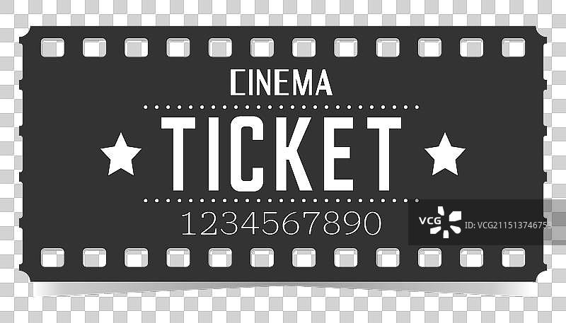 电影胶片卷轴形状的电影票模板图片素材